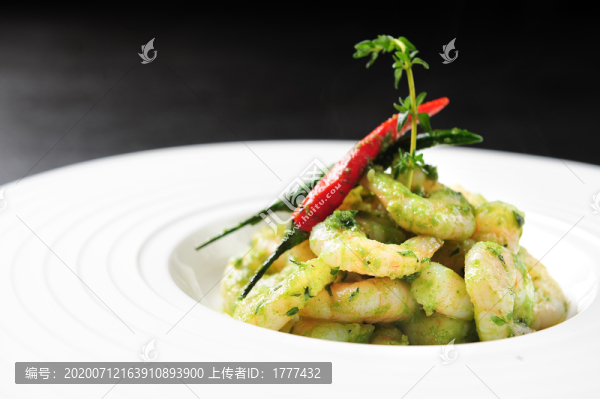 香草蒜醬炒蝦仁