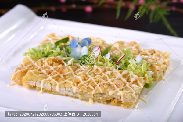 脆皮杏仁小塘菜