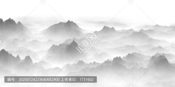 水墨山