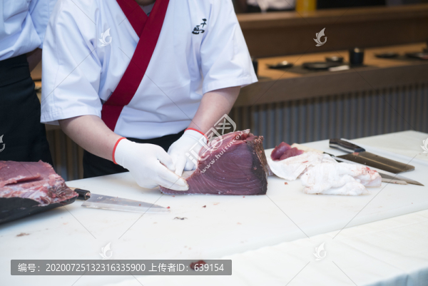 分解藍鰭金槍魚特寫