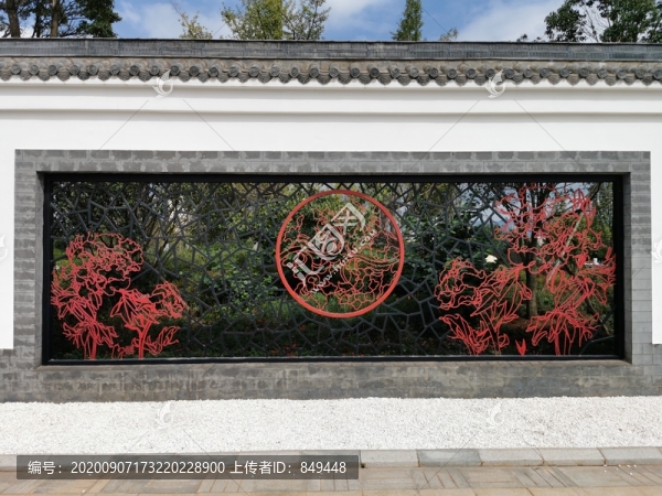 新中式鏤空照壁影壁墻