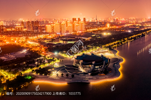 航拍徐州云龍湖風(fēng)景區(qū)音樂廳