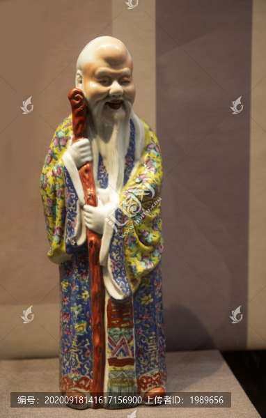 清代彩色陶瓷壽星公