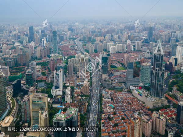 航拍上海城市全景094
