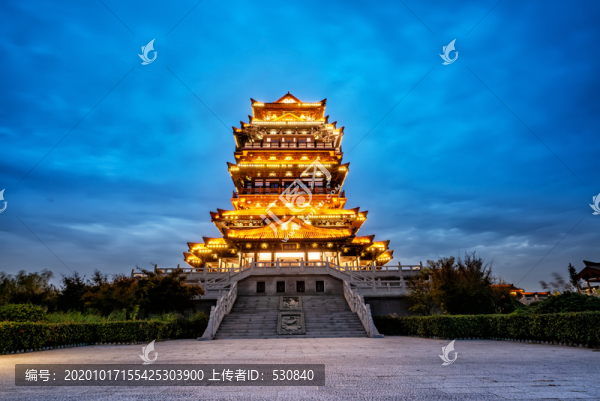 項(xiàng)王故里魁星樓夜色
