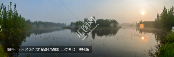 運河湖畔日出