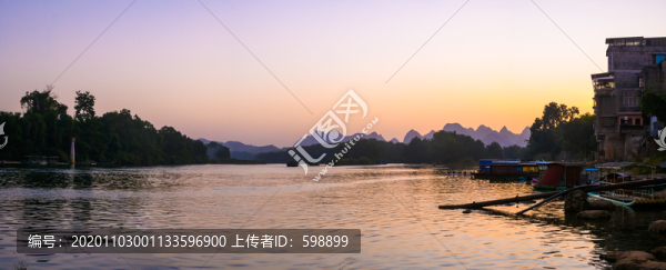 寬幅高清漓江暮色
