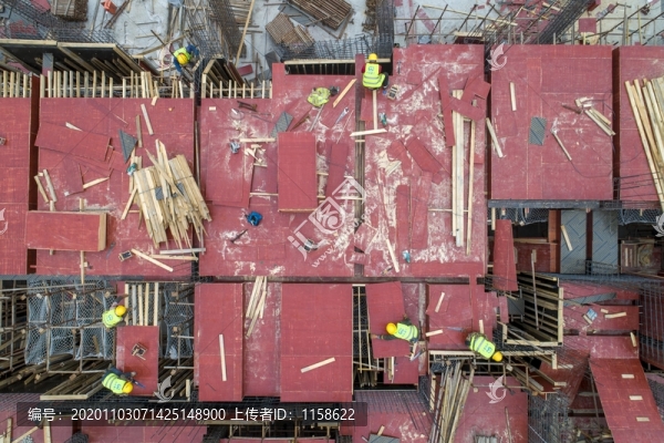 航拍建筑工地