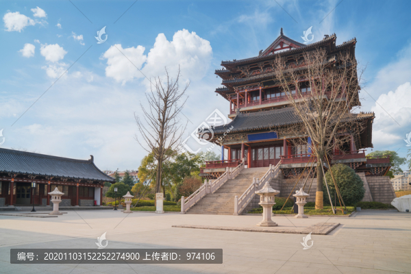 中國泰州望海樓和公園風(fēng)光