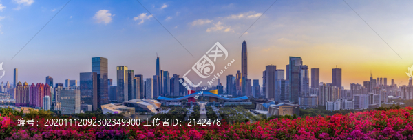 深圳市民中心廣場地標建筑全景圖