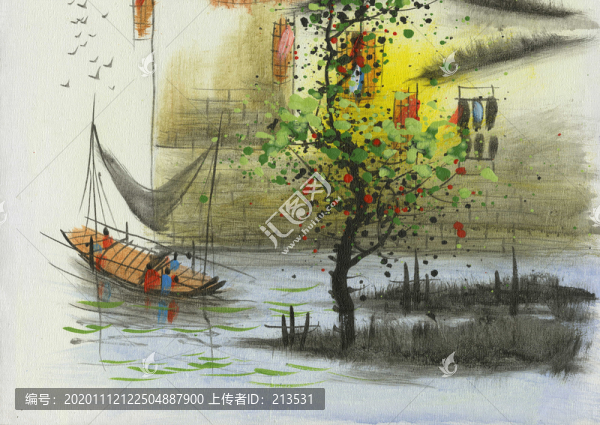 江南水鄉(xiāng)油畫