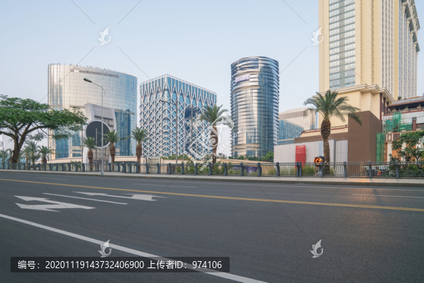 中國澳門城市建筑天際線道路交通