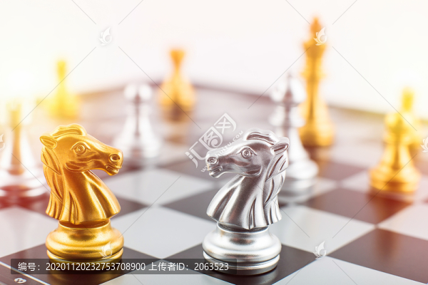 國(guó)際象棋棋子和棋盤(pán)金融貿(mào)易概念