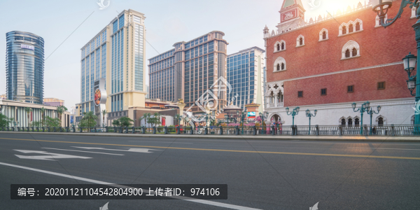 中國澳門城市建筑天際線道路交通