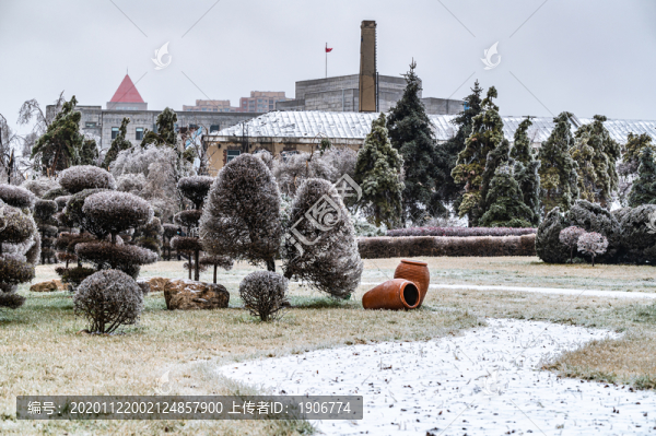 雨雪過后的中國長春兒童公園冬季