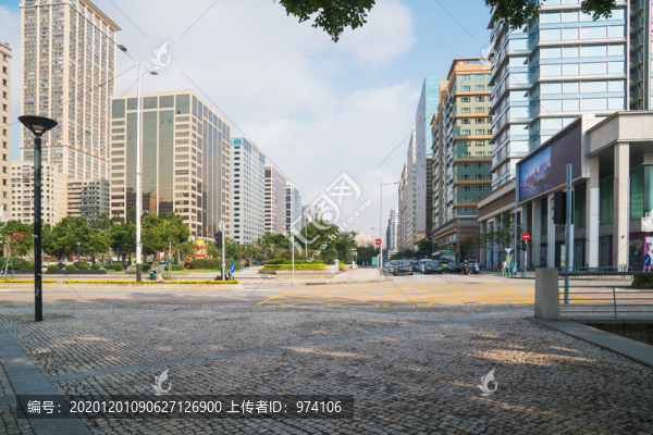 澳門現(xiàn)代建筑和街景和城市廣場