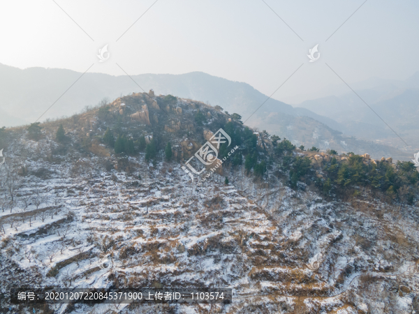 航拍雪后的濟南柳埠長城嶺16