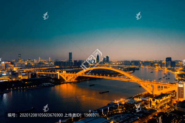 上海盧浦大橋夜景