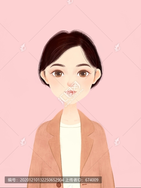 手繪卡通女孩