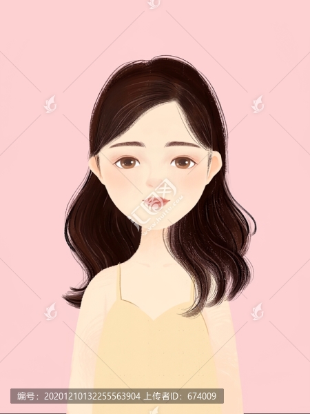 手繪女孩頭像