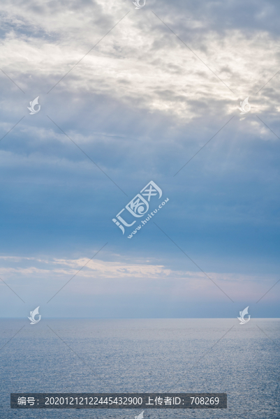 大海和云層黃昏背景圖