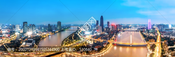 寧波三江口夜景航拍