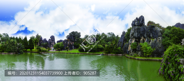 雨中石林