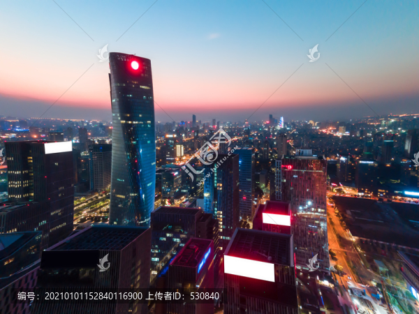航拍寧波建筑景觀天際線