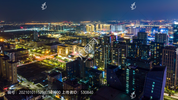 航拍寧波夜景