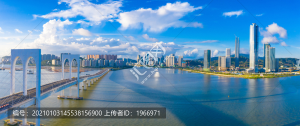 澳門西灣大橋與珠海天際線