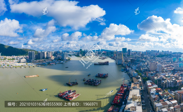 珠海香洲區(qū)與澳門(mén)半島航拍風(fēng)光