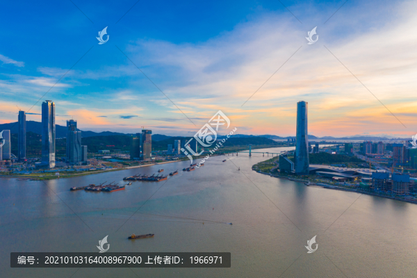 橫琴新區(qū)與珠海中心大廈