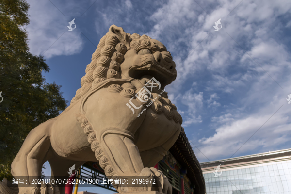 銀川南門石獅雕塑