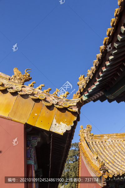 極富對(duì)稱美的故宮屋檐檐角神獸