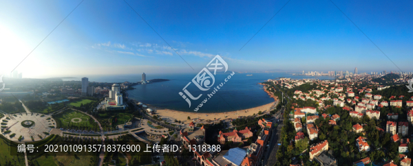青島市濱海風(fēng)光全景航拍