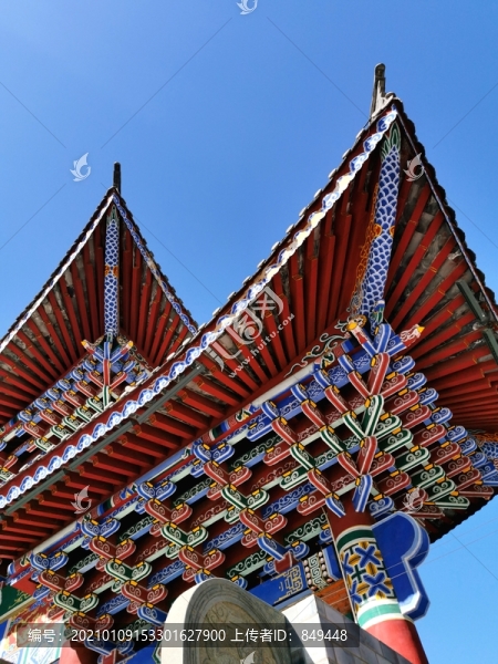 中式古建飛檐翹角