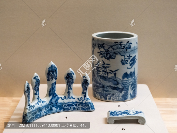 清代青花瓷文房用具