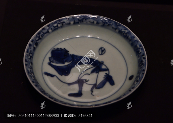 成都博物館明代青花魁星紋瓷盤