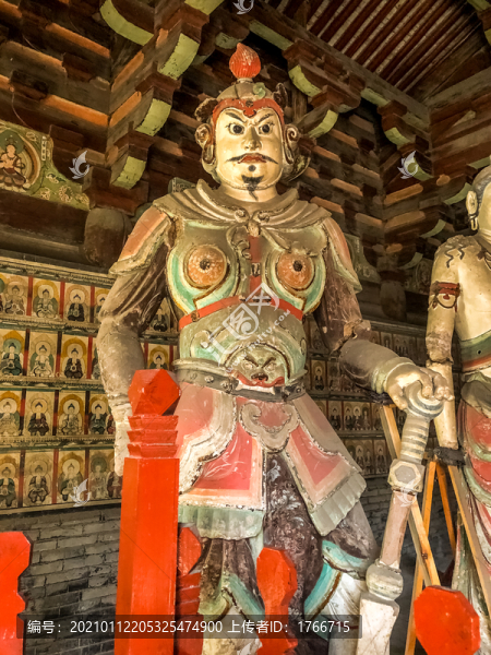中國山西平遙縣郝洞村鎮(zhèn)國寺