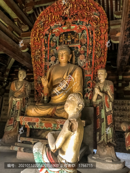 中國山西平遙縣郝洞村鎮(zhèn)國寺