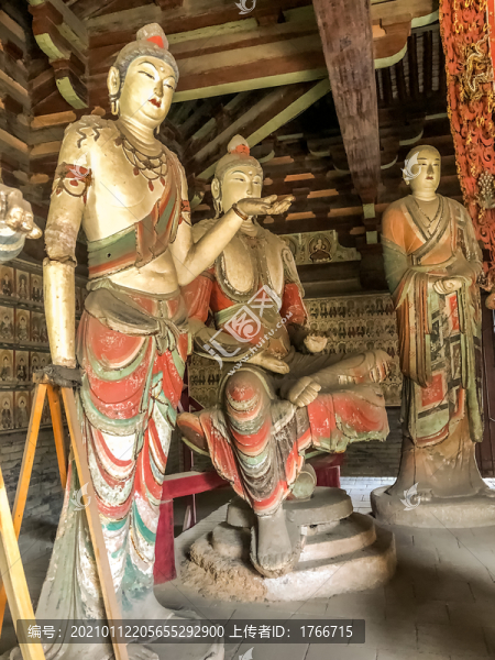 中國山西平遙縣郝洞村鎮(zhèn)國寺