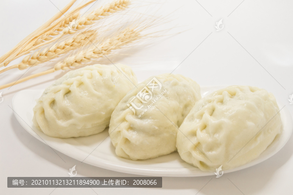 新鮮的包子與麥穗