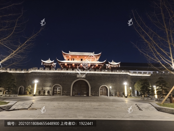 大庸古城城樓夜景