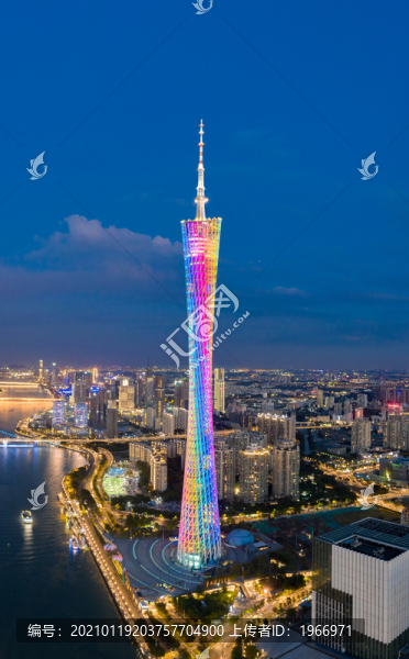 廣州城市夜景航拍