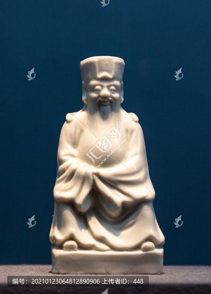 明代德化窯白釉土地君坐像