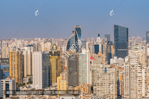 廈門城市天際線黃昏風(fēng)景