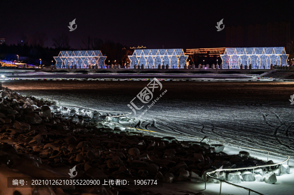 長春雕塑園冰雪新樂園夜晚景觀