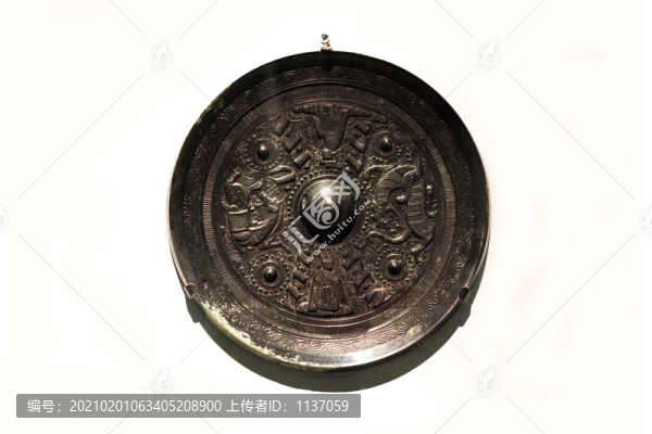 漢代白虎天馬神人畫像銅鏡