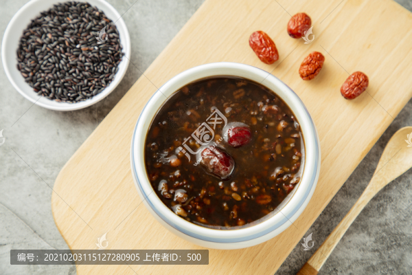 紅棗紫米麥仁粥