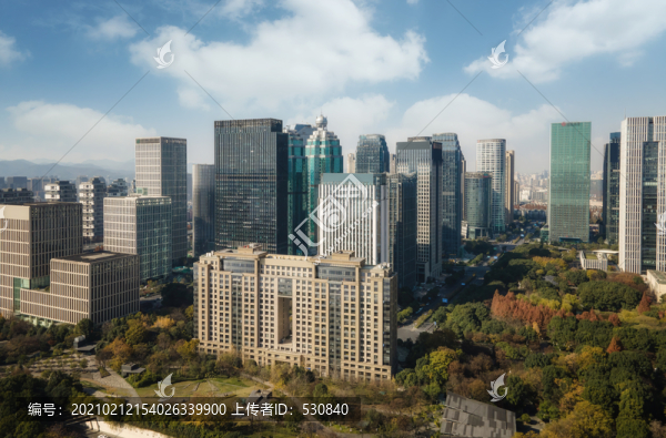 航拍浙江杭州辦公寫(xiě)字樓